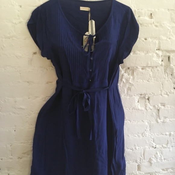 ANTHROPOLOGIE TULLE PIN TUCK DRESS TUNIC ROYAL HTF - Picture 7 of 8